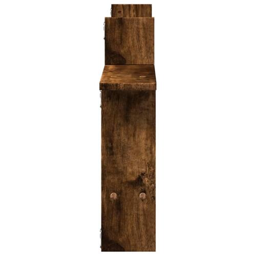 Væghylder 2 stk. 50x12x50 cm konstrueret træ røget egetræ