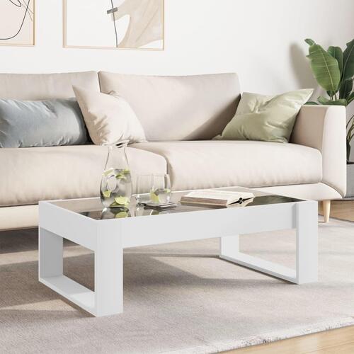 Sofabord med Infinity LED-lys 90x53x30 cm hvid