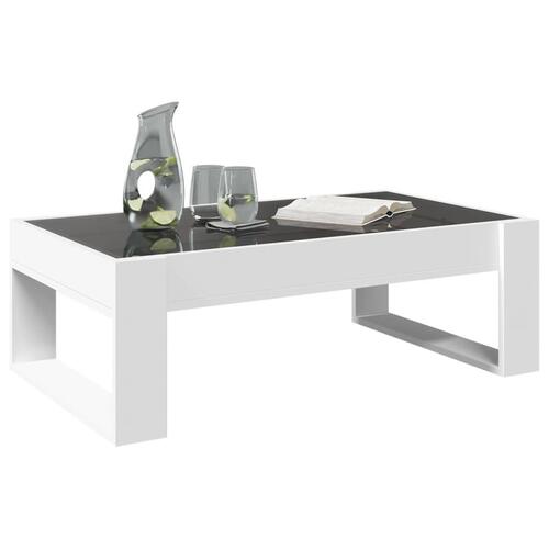 Sofabord med Infinity LED-lys 90x53x30 cm hvid