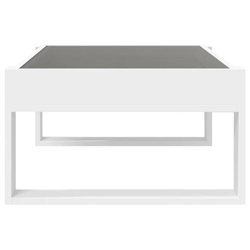 Sofabord med Infinity LED-lys 90x53x30 cm hvid