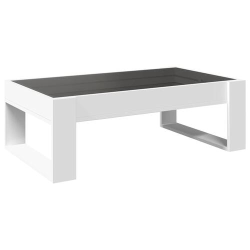 Sofabord med Infinity LED-lys 90x53x30 cm hvid
