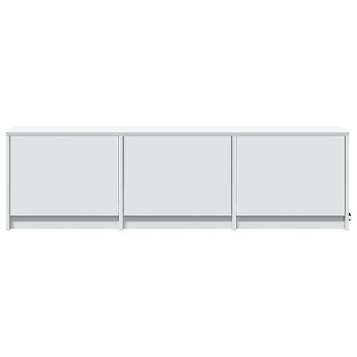 Tv-bord med LED-lys 140x34x40 cm konstrueret træ hvid