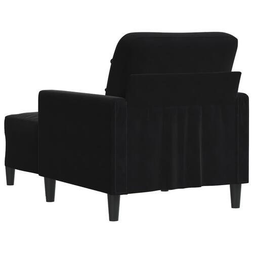 Sofastol med fodskammel 60 cm velour sort