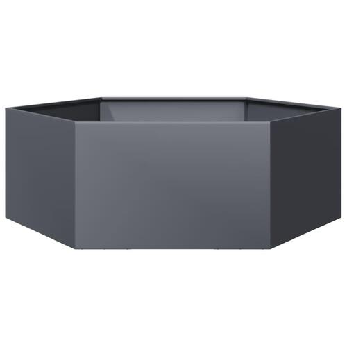 Plantekasse 138x120x45 cm sekskantet stål antracitgrå