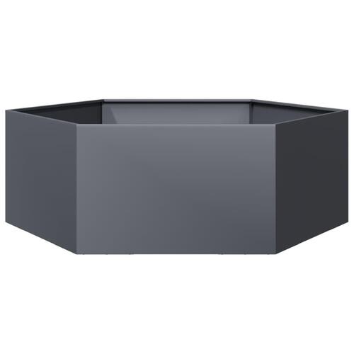 Plantekasse 138x120x45 cm sekskantet stål antracitgrå