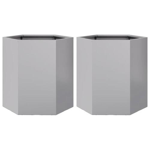 Havekrukker 2 stk 46x40x45cm sekskantet galvaniseret stål sort