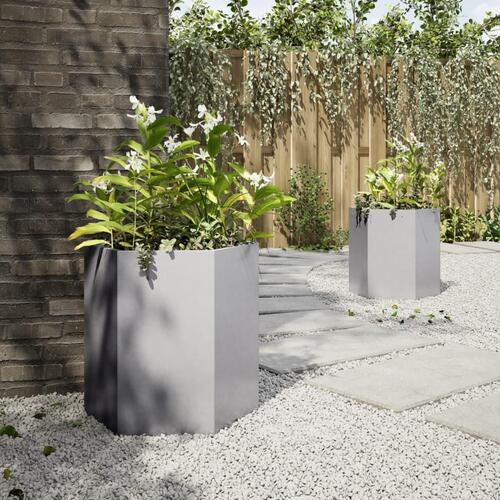 Havekrukker 2 stk 46x40x45cm sekskantet galvaniseret stål sort