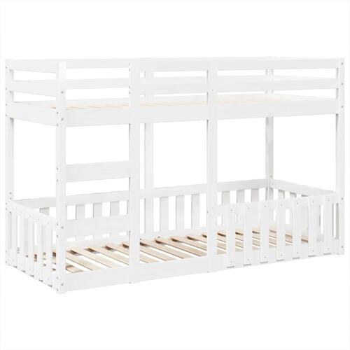 Køjeseng 75x190 cm massivt fyrretræ hvid