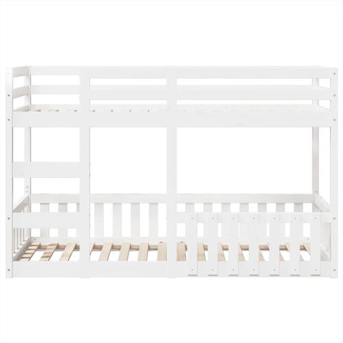 Køjeseng 75x190 cm massivt fyrretræ hvid