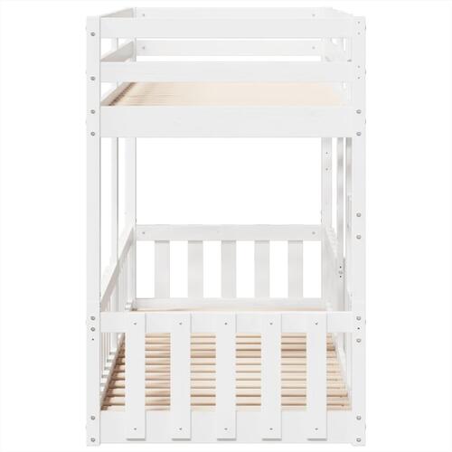 Køjeseng 75x190 cm massivt fyrretræ hvid