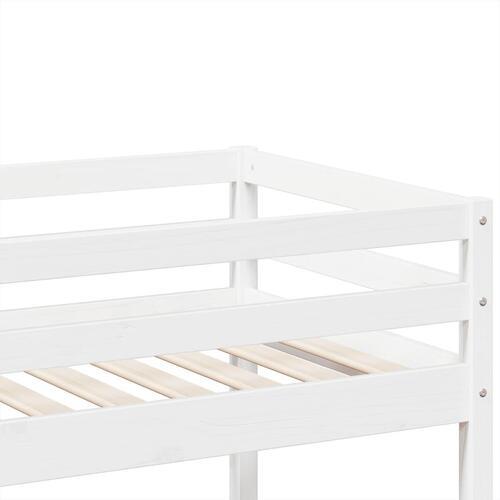 Køjeseng 75x190 cm massivt fyrretræ hvid