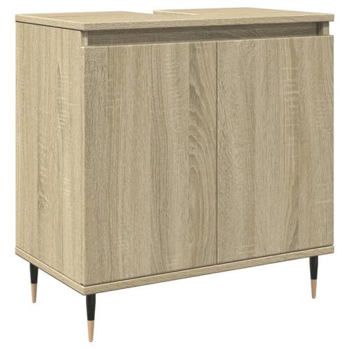 Badeværelsesskab 58x33x60 cm konstrueret træ sonoma-eg