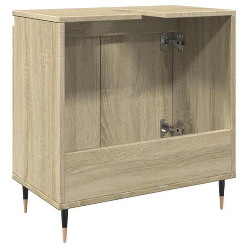 Badeværelsesskab 58x33x60 cm konstrueret træ sonoma-eg