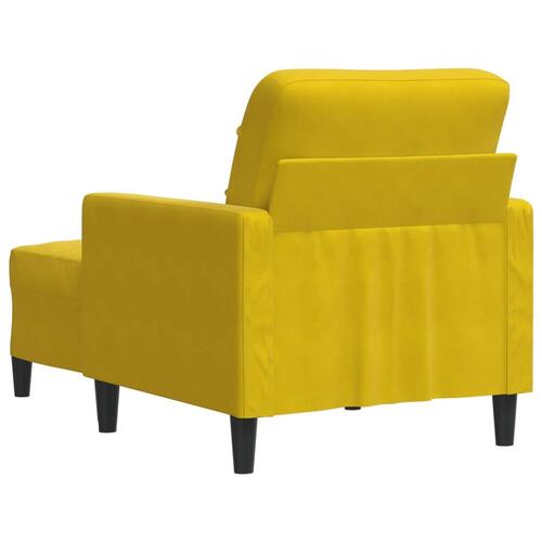 Sofastol med fodskammel 60 cm velour gul