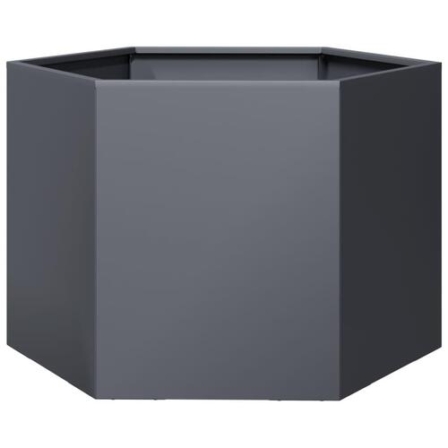Plantekasse 69x60x45 cm sekskantet stål antracitgrå