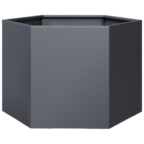 Plantekasse 69x60x45 cm sekskantet stål antracitgrå