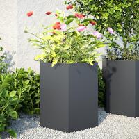 Havekrukker 2 stk 46x40x45 cm sekskantet stål antracitgrå