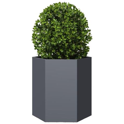 Havekrukker 2 stk 46x40x45 cm sekskantet stål antracitgrå