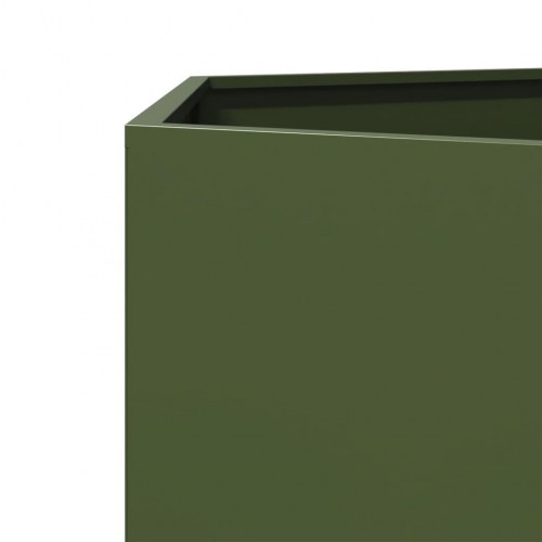 Sekskantet plantekasse i stål - 104 × 90 × 45 cm, olivengrøn