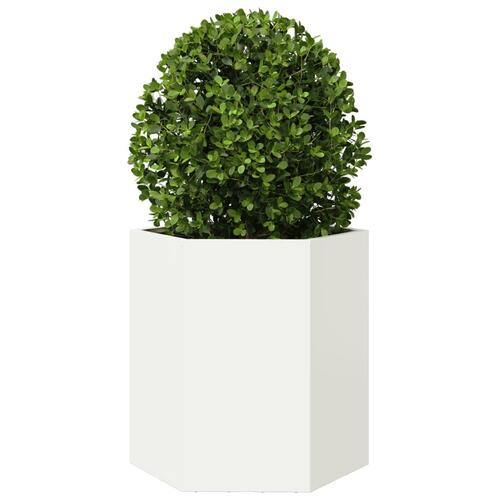 Havekrukker 2 stk. 46x40x45 cm sekskantet stål hvid