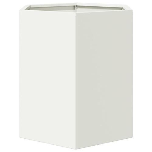 Havekrukker 2 stk. 46x40x45 cm sekskantet stål hvid