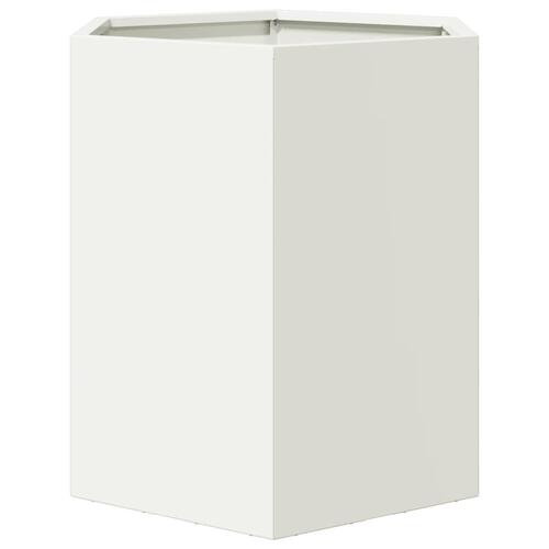 Havekrukker 2 stk. 46x40x45 cm sekskantet stål hvid