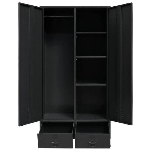 Garderobe i metal industriel stil 90 x 40 x 180 cm sort