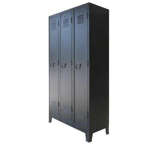 Metalskab industriel stil 90 x 45 x 180 cm