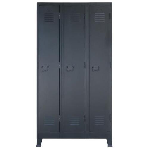 Metalskab industriel stil 90 x 45 x 180 cm
