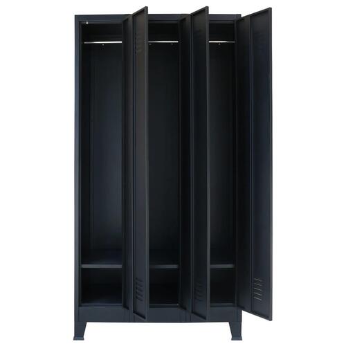 Metalskab industriel stil 90 x 45 x 180 cm