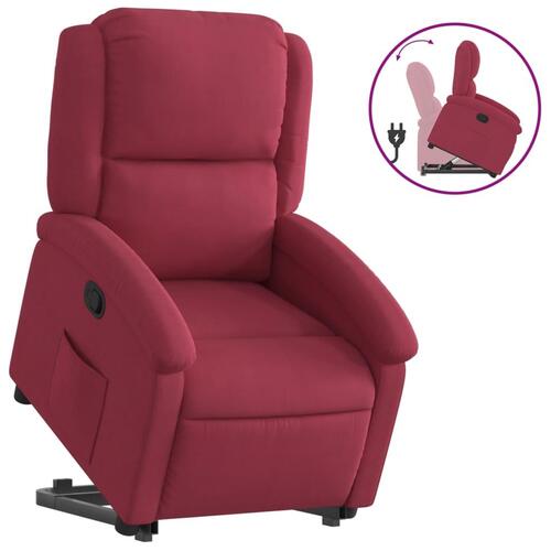 Løftestol velour vinrød