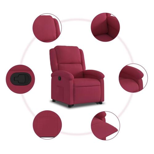 Løftestol velour vinrød