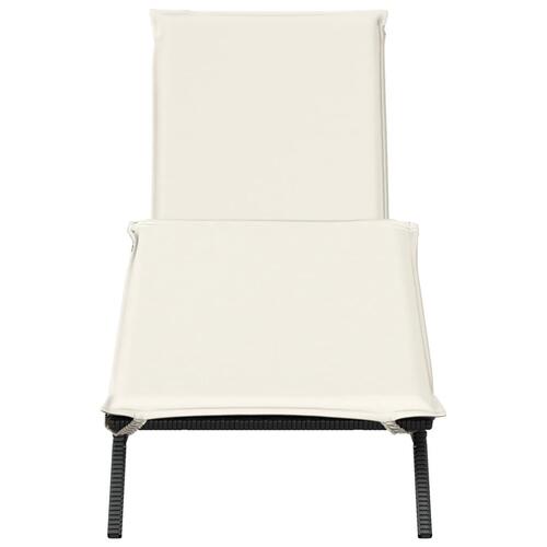 Liggestol med hynde polyrattan sort