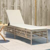 Liggestol med hynde polyrattan beige