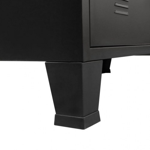 TV-skab i metal industriel stil 120 x 35 x 48 cm sort