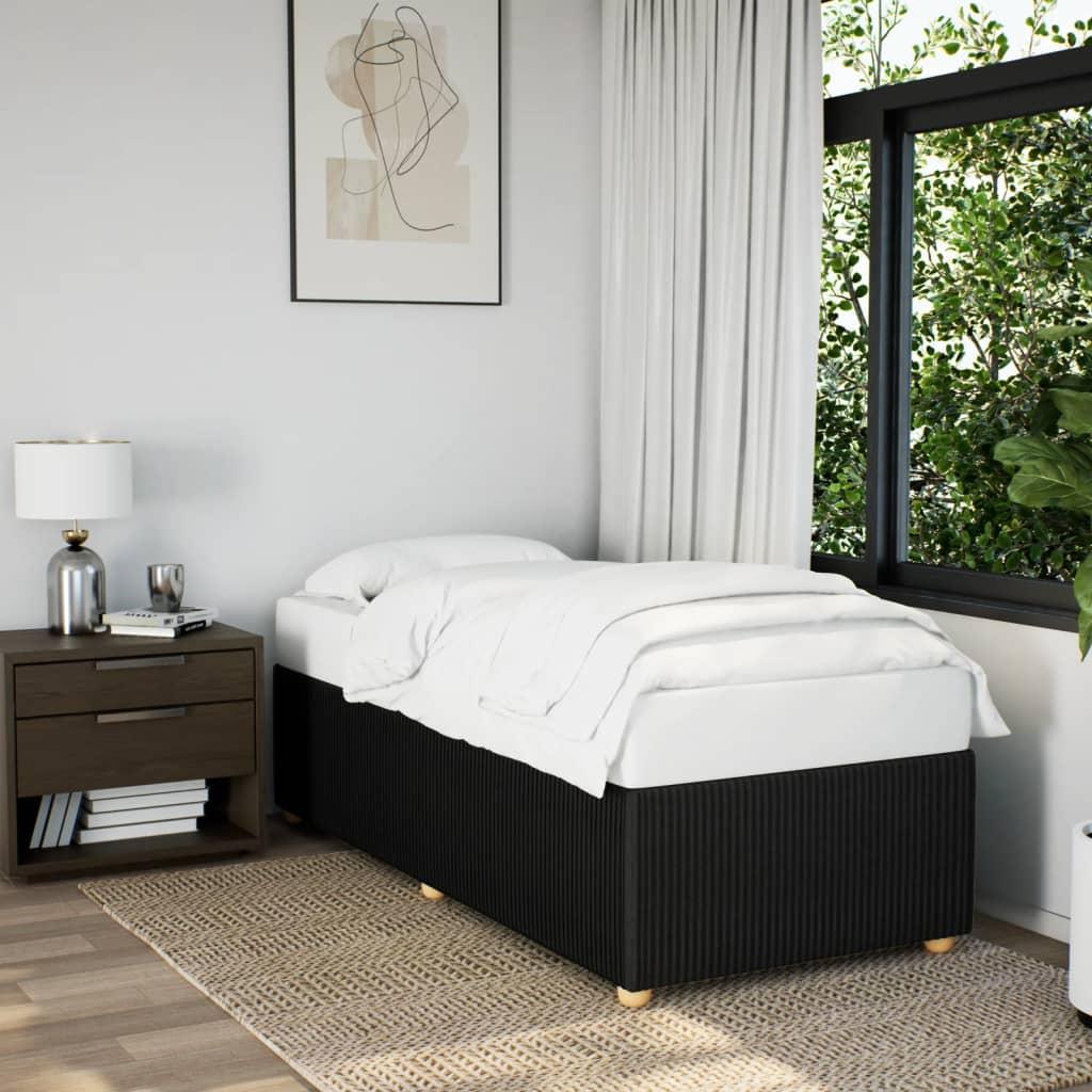 Sengeramme uden madras Sort 100x200 cm Stof billede