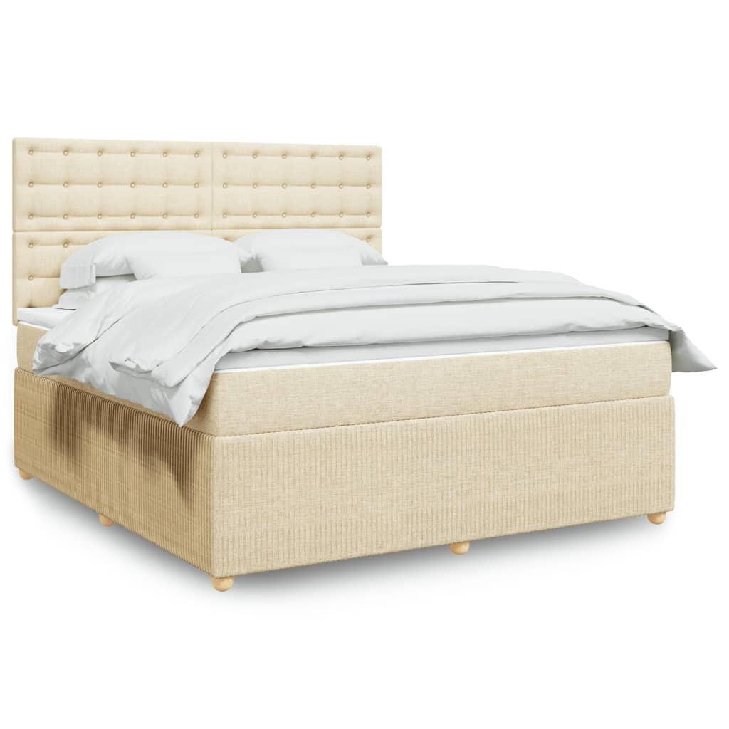 Kontinentalseng med madras 180×200 cm - stof, cremefarvet billede