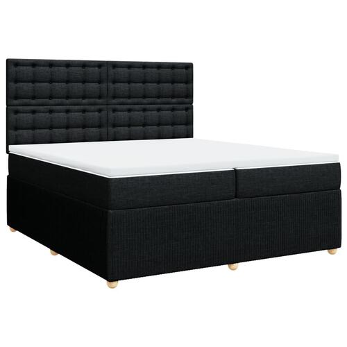 Kontinentalseng med madras 200x200 cm stof sort