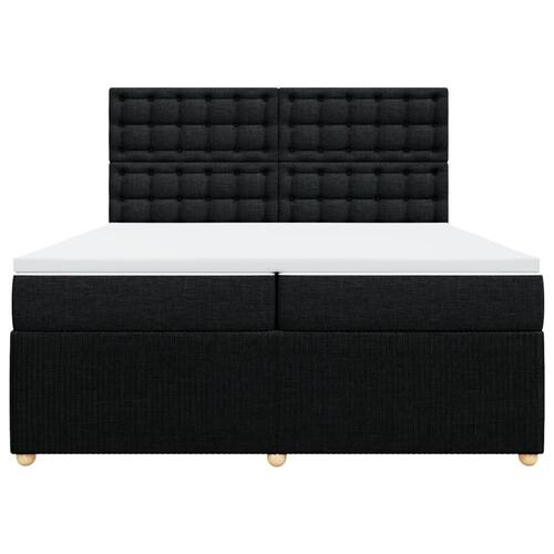 Kontinentalseng med madras 200x200 cm stof sort