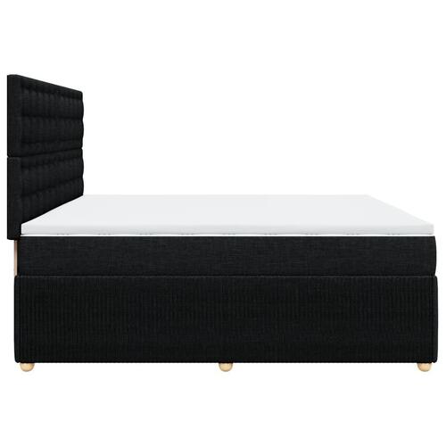 Kontinentalseng med madras 200x200 cm stof sort