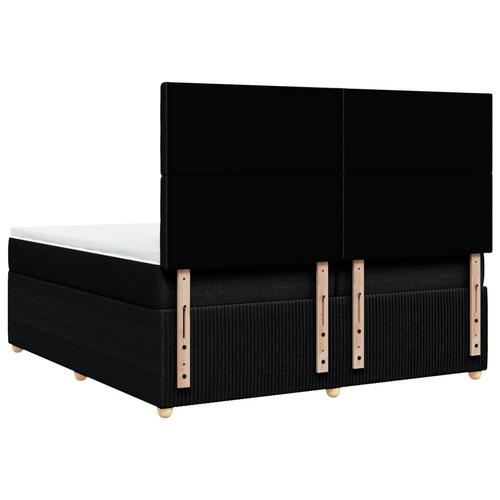 Kontinentalseng med madras 200x200 cm stof sort