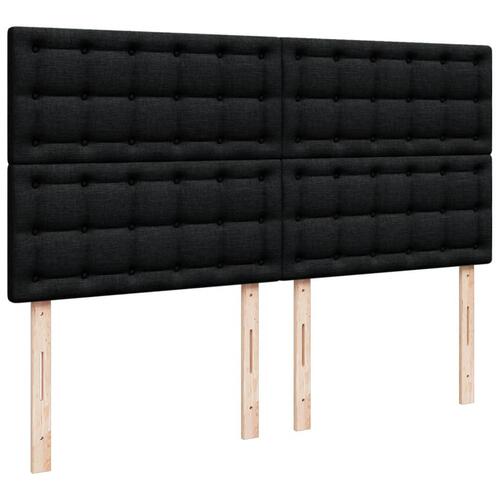 Kontinentalseng med madras 200x200 cm stof sort