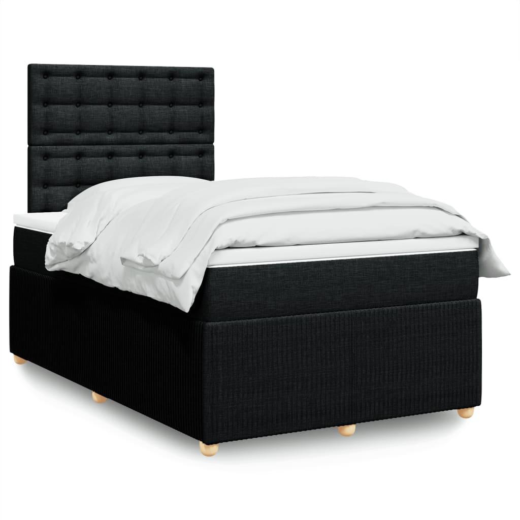 Kontinentalseng med madras og topmadras 120×200 cm - sort stof billede