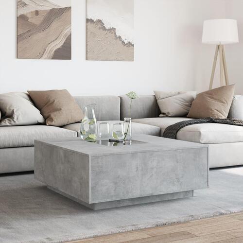 Sofabord med Infinity LED-lys 100x100x40 cm betongrå