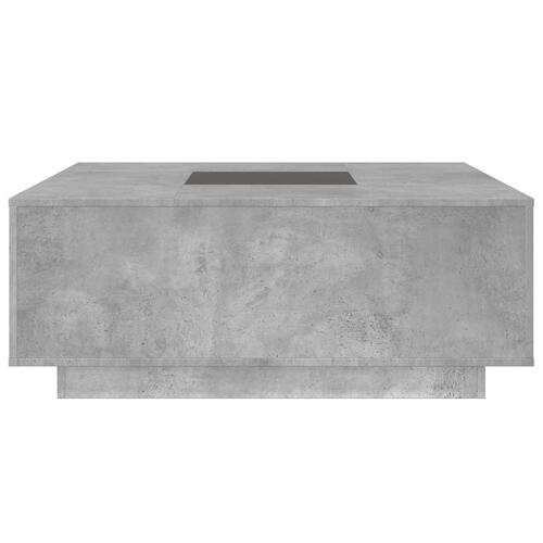 Sofabord med Infinity LED-lys 100x100x40 cm betongrå