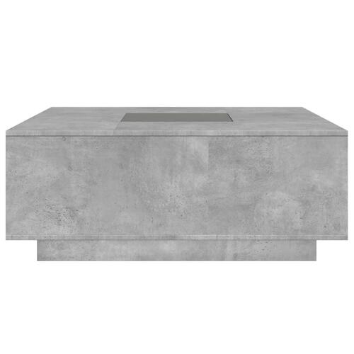 Sofabord med Infinity LED-lys 100x100x40 cm betongrå