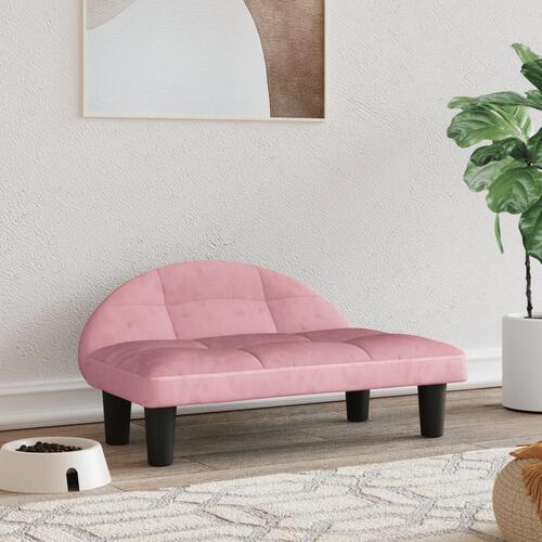 Hundeseng 70x52x30 cm velour lyserød