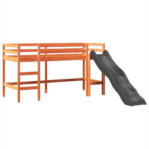 Højseng med tårn 90x190 cm massivt fyrretræ blå