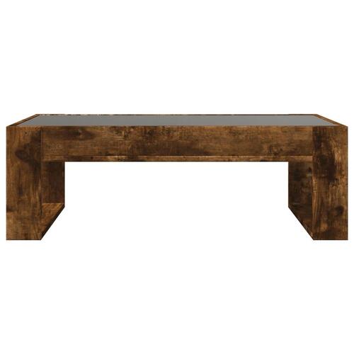 Sofabord med Infinity LED-lys 90x53x30 cm røget egetræsfarve