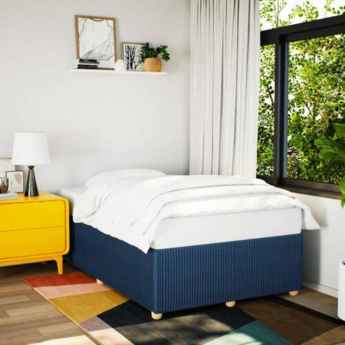 Sengeramme uden madras 120x190 cm stof blå